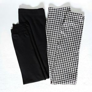 2-Pack Leggings - houndstooth & lacey bottom